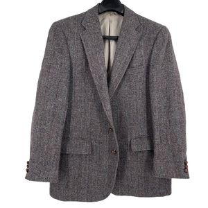 Harris Tweed Stanley Blacker Tweed Scottish Wool Blazer Sports Coat Beige 42R